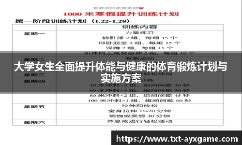 大学女生全面提升体能与健康的体育锻炼计划与实施方案